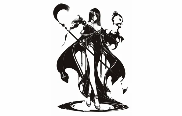 Picture girl, sexy, cleavage, Sonya, long hair, dress, boobs, anime