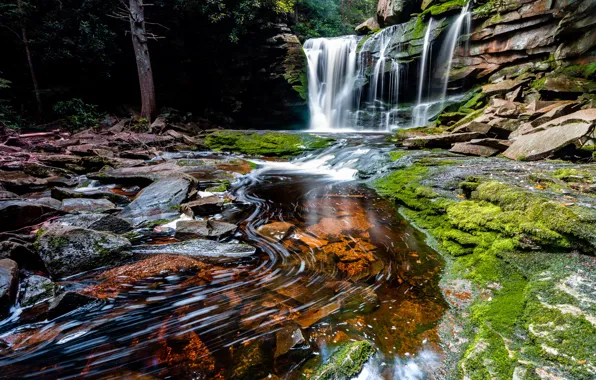 Stones, photo, waterfall, VA, USA