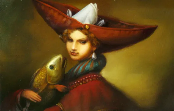 Picture fish, Surrealism, Lazarev I. A, Female Freud