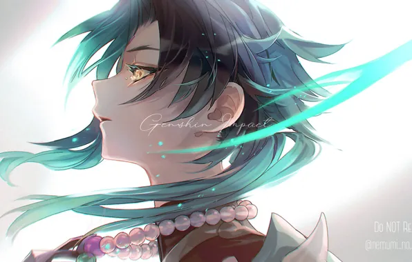 Tears, guy, Xiao, Genshin Impact, nemumi no sora