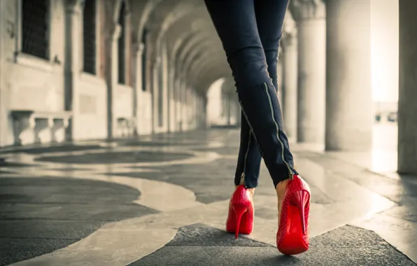 Picture red, floor, female, heels