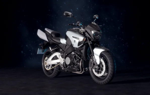 The dark background, rendering, motorcycle, computer graphics, vehicle