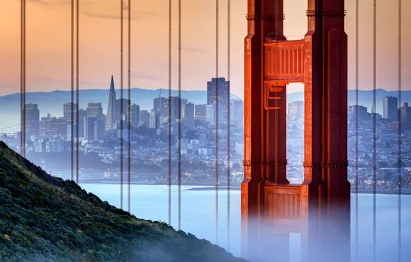 Picture bridge, support, San Francisco, Golden Gate, USA