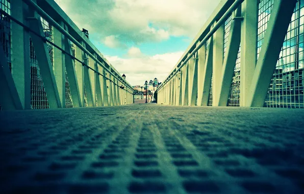Picture road, the sky, bridge, the city
