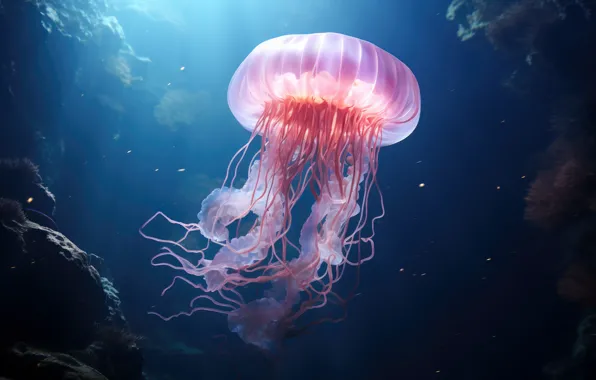 Sea, Medusa, underwater world, AI art, neural network