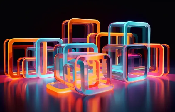 Abstraction, squares, geometry, figure, composition, abstract background