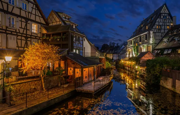 Picture lights, France, the evening, Colmar, Colmar