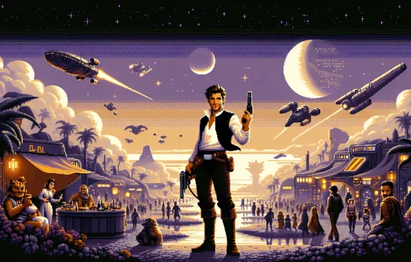 Picture art, pixel, han solo