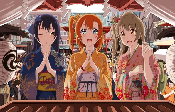 Girl, anime, trio, festival, love live! school idol project