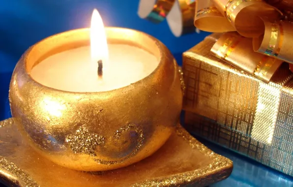 Holiday, box, new year, Christmas, candle