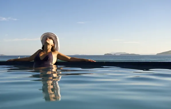 Sea, girl, pool