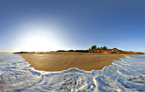 Sand, beach, the ocean, shore, morning