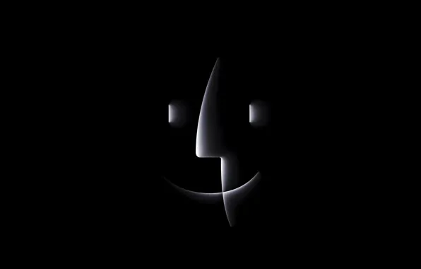 Picture Apple, Smile, Black background, Abstraction, Smile, Face, Abstraction, Black Background