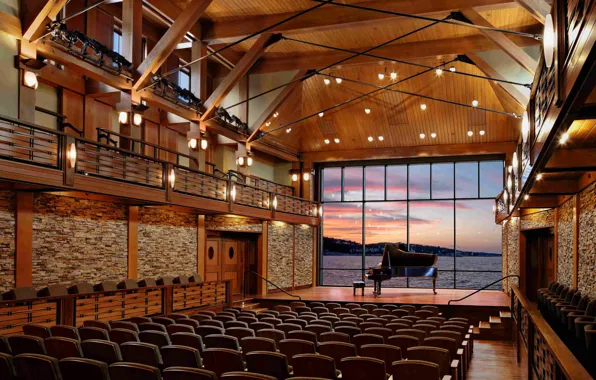 Picture design, style, interior, chair, piano, concert hall