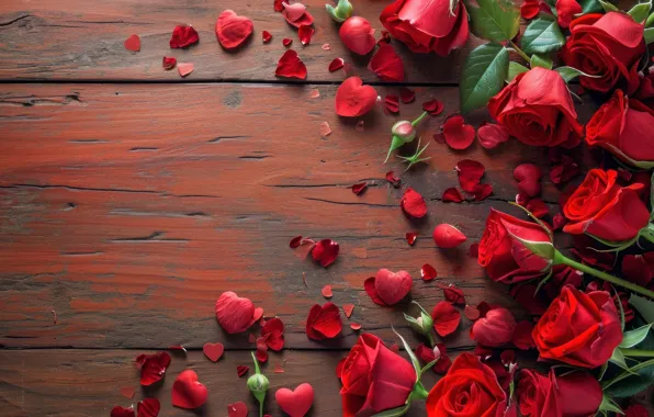 Love, holiday, heart, Board, roses, bouquet, heart, hearts