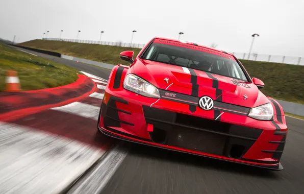 Picture Volkswagen, racing track, Golf, GTI, 2018, TCR
