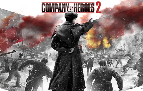 Picture fire, war, THQ, Company of Heroes, Beech, Relic Entertainment, the red army