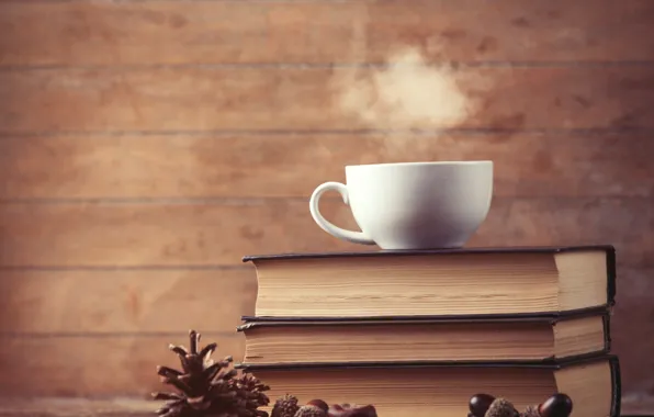Picture books, coffee, Cup, cup, coffee, books