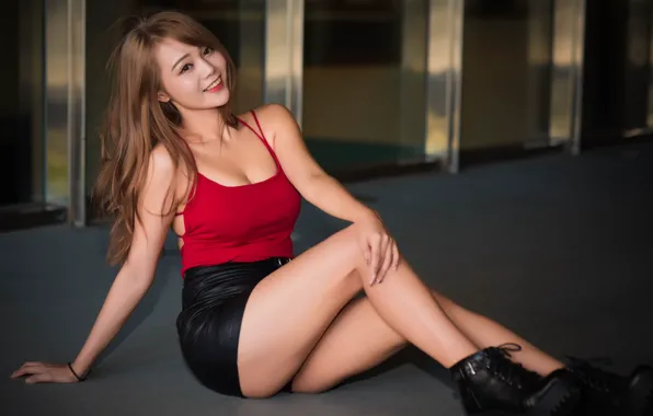 Picture girl, face, smile, style, skirt, legs, cutie