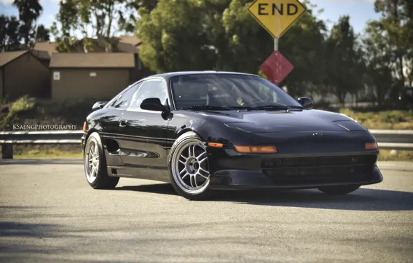 Road, the sky, the way, black, highway, toyota, the end, mr2