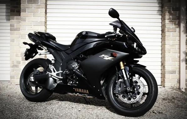 Black, motorcycle, black, side view, yamaha, bike, Yamaha, shutters