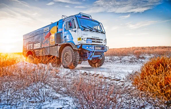 Winter, Snow, Truck, Master, Kamaz, Rally, Dakar, KAMAZ