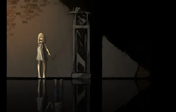 Void, darkness, loneliness, shadow, Ghost, baby, brick wall