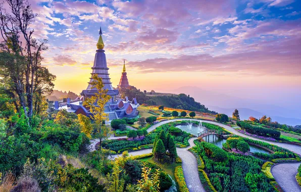 Picture Thailand, Thailand, National Park Chiang Mai, Doi Intanon Pagoda, Pagoda Doi Inthanon, Chiang Mai National …