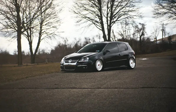 Picture volkswagen, Golf, golf, Black, Volkswagen, stance, MK5