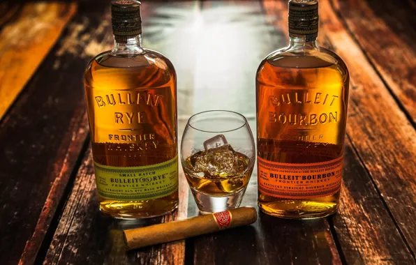 Picture cigar, bottle, whiskey