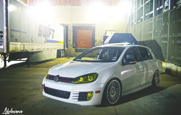 Volkswagen, white, wheels, golf, tuning, gti, germany, low