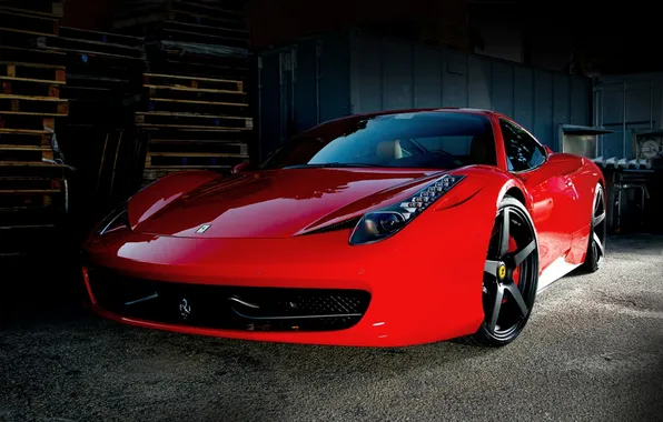 Red, composition, Italy, Ferrari, red, Ferrari, the front, 458 italia