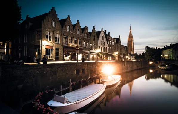 Picture the evening, Belgium, twilight, Bruges, West-Flanders