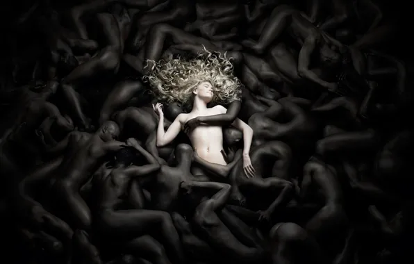 Girl, body, blonde, male, long hair