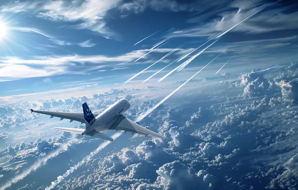 Flight, aviation, the plane, technique, AI art, neural network