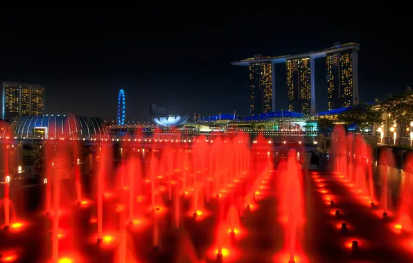 Night, the city, Singapore