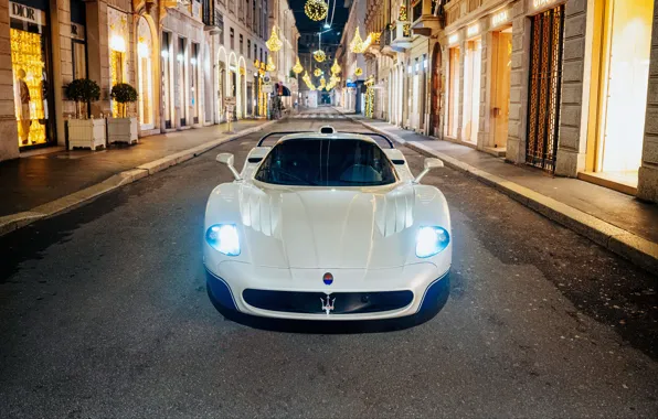 Car, lights, Maserati, street, MC12, Maserati MC12