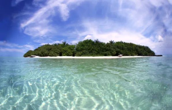 Landscape, tropics, the ocean, island