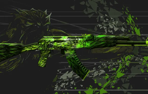 Fragments, monster, AK-47, punch, paint, workshop, cs go, custom paint job