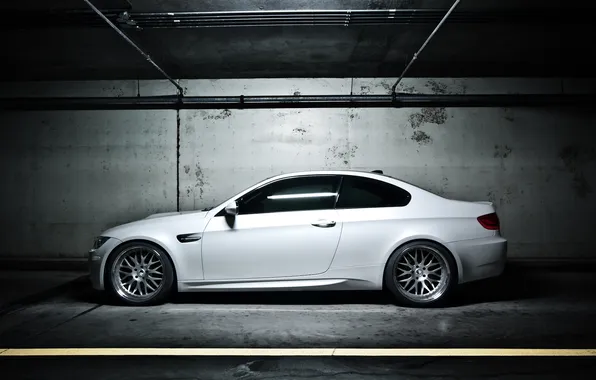 Picture white, wall, bmw, BMW, coupe, profile, wall, white