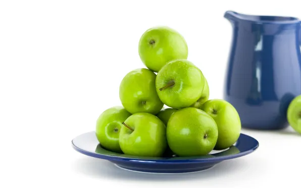 Picture apples, plate, pitcher, fruit