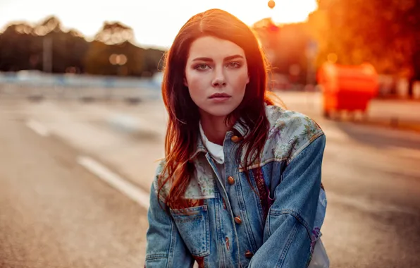 Picture look, girl, dawn, beautiful