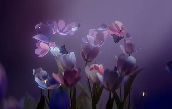 Picture flowers, Windows, Microsoft, purple, Microsoft Windows, The 50th anniversary
