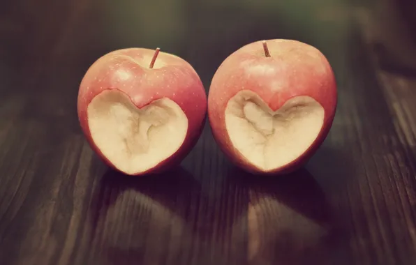 Picture background, situation, red, Wallpaper, mood, heart, Apple, love