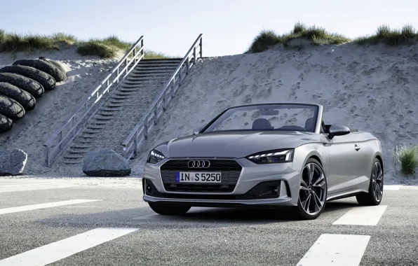 Grey, Audi, ladder, convertible, Audi A5, A5, 2019, before