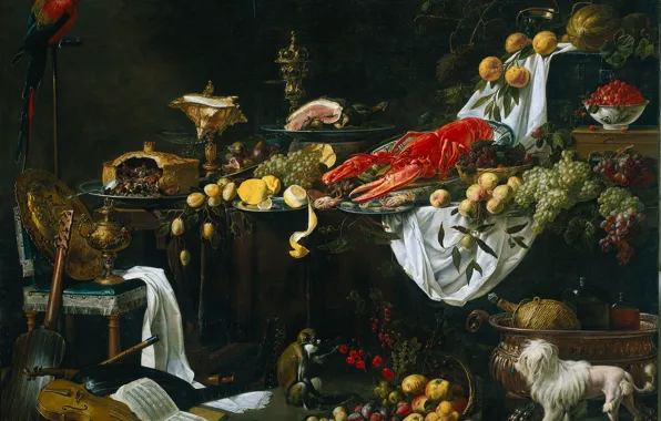 Picture oil, picture, still life, canvas, 1644, Unknown artist