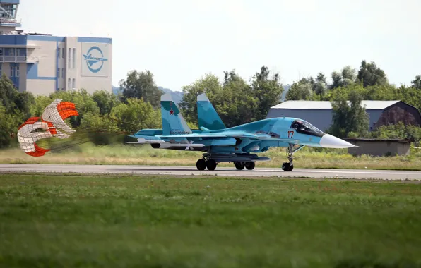 The airfield, Russian, fighter-bomber, Fullback, Su-34, Sukhoi, supersonic, multifunction