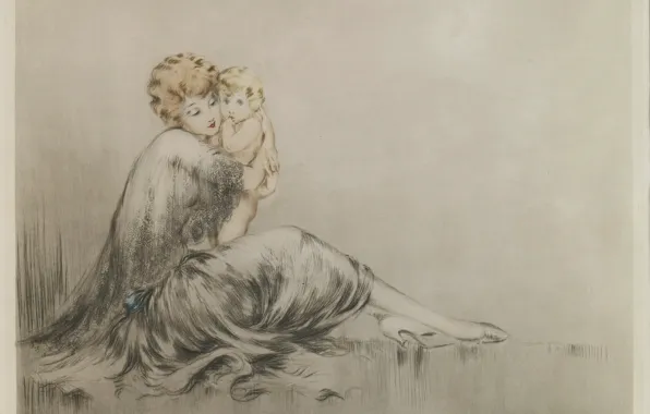 1928, Louis Icart, A young mother