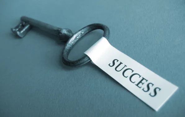 Picture the inscription, key, the word, success