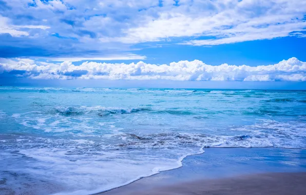 Sea, wave, the sky, beauty, space, waves, sky, sea
